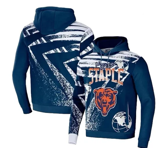Discover Men's 3D Chicago Bears All Over Print Pullover Hoodie Large
