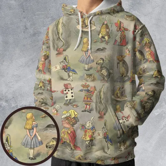 Discover Wonderland 3D Hoodie, Gift For Cartoon Lovers