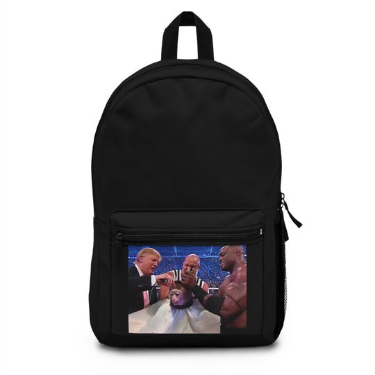 Discover Donald Trump Funny Maga Wrestling Entertainment Meme Pro Wrestling Monkey Haircut Backpack, Bookbag, Travel, Back to School