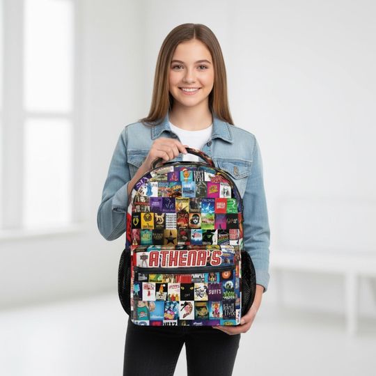 Discover Personalized Broadway Musical Shows Backpack: Custom Name Theater Fan Gift