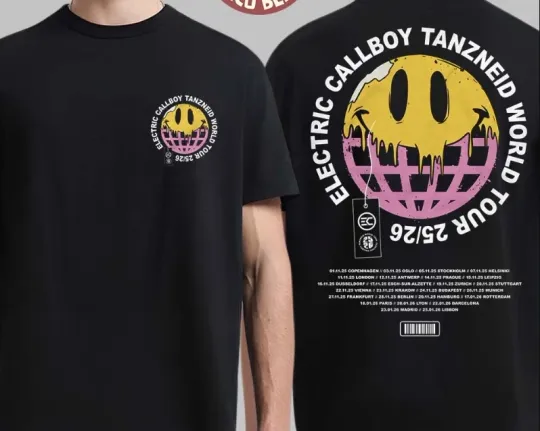 Discover Electric Callboy Tanzneid World Tour 2025 2026 Globe T-Shirt