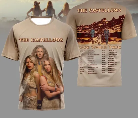 Discover The Castellow 2026 World Tour 3D T-Shirt Full Size Unisex