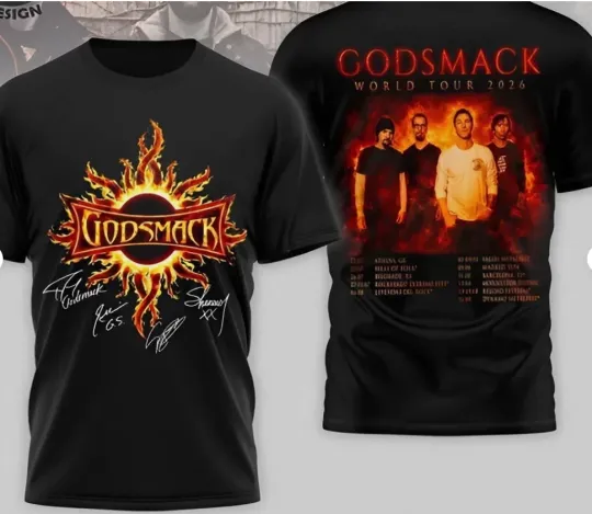Discover Godsmack World Tour 2026 T-Shirt 3D
