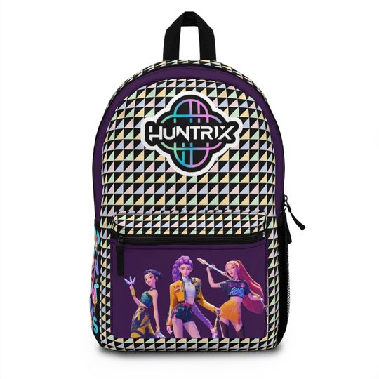 Discover HUNTRIX Kpop Demon Hunters Colorful Backpack for School, Unique Cartoon Design
