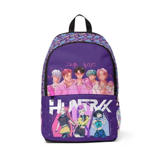 Discover Anime Idol Group Backpack | Purple Kawaii Character Print