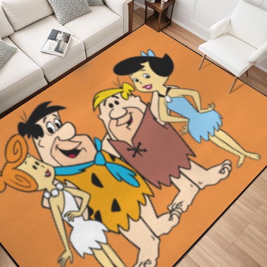 Discover Flintstones Area Rug Vintage Bedrock Cartoon