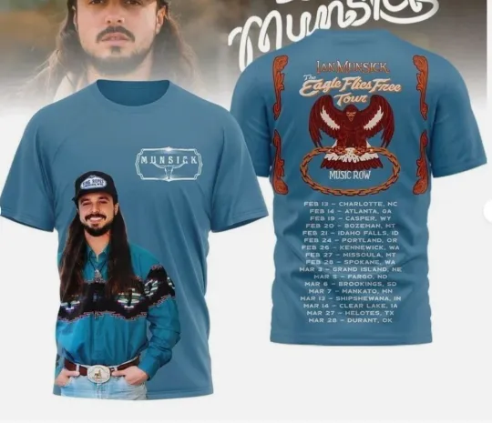 Discover Ian Munsick The Eagle Flies Free Tour 2026 3D T-Shirt