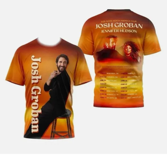 Discover Josh Groban 2026 Gems North America Tour3D T-Shirt