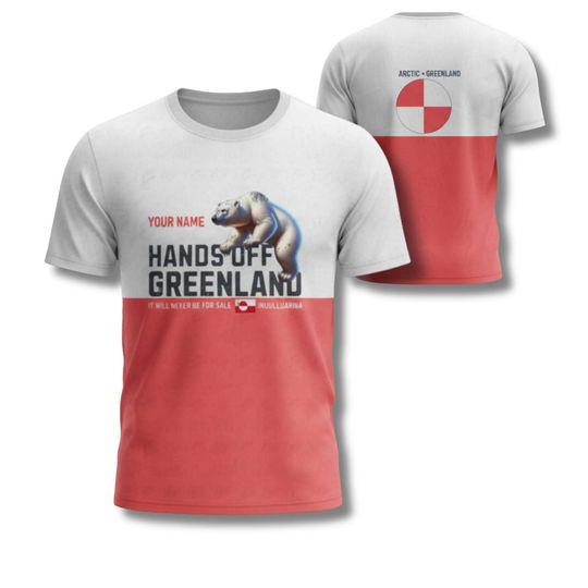 Discover Greenland Flag Map Shirt Personalized Name Arctic Ocean Travel Souvenir Unisex Tee