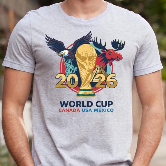 Discover World Cup 2026 TShirt, United States Canada Mexico, Host Countries Football Shirt, North America 2026 Fan Gear, 2026 Soccer Mascots Tee