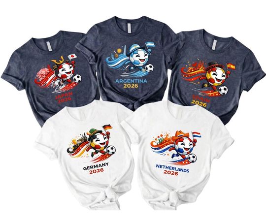 Discover World Cup 2026 Country Icons Shirt, 2026 World Cup USA T-Shirt, Soccer Graphic Tee, Soccer Fan Apparel