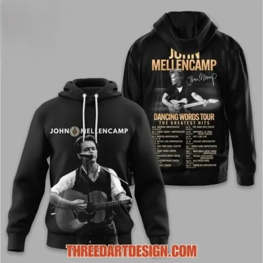 Discover Johnn Mellencamp Dancing Words Tour Hoodie 3D