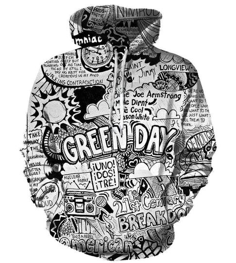 Greenday Merch Cool Green Day Hooded Sweatshirts