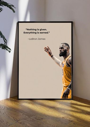 Discover LeBron James Quote Wall Art | Basketball Motivational Poster | Black and White Sports Print for Office, Gym, Bedroom
