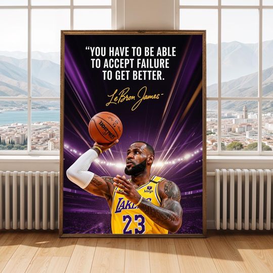 Discover Lebron James | Sports | Art Print | Purple Yellow Orange White Decor | Office Wall Art