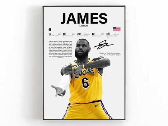 LeBron James Sports Print, Basketball Athlete Poster, Game Day Wall Art, Player Room Decor, Action Shot Print, Basketball Fan Gift