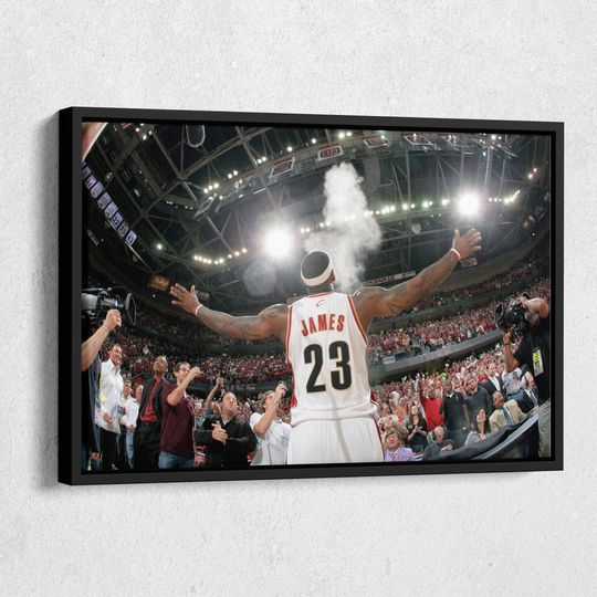 LeBron James Facing Crowd Poster Cleveland Cavaliers Basketball Wall Art Poster