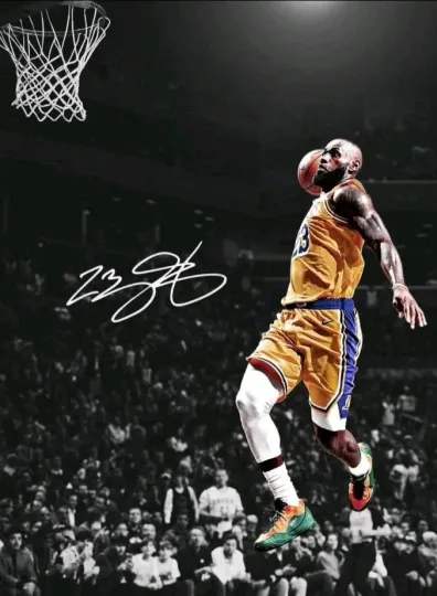 Lebron James Premium Matte Vertical Poster Lakers Basketball No Border