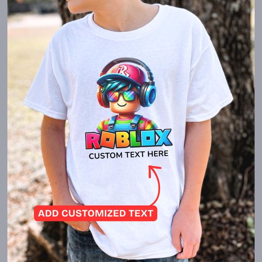 Discover Roblox Gamer Shirt for Kids, Custom Name Tshirt, Roblox Gamer Avatar Kids Tee