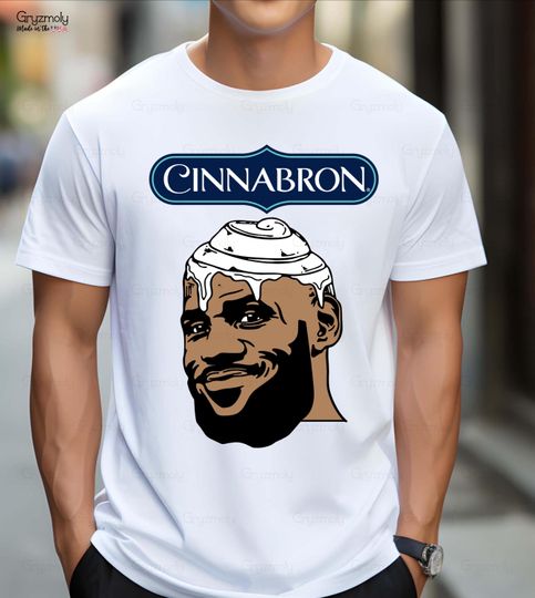 Discover Cinnabron Vintage T-Shirt, Lebron James Meme Tshirt, Funny Basketball Print Tshirt, Lebron Basketball Souvenir