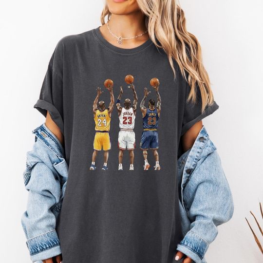 Retro Basketball Legends T-Shirt, Kobe Bryant, Michael Jordan, LeBron James Tee, 90s 2000s Basketball