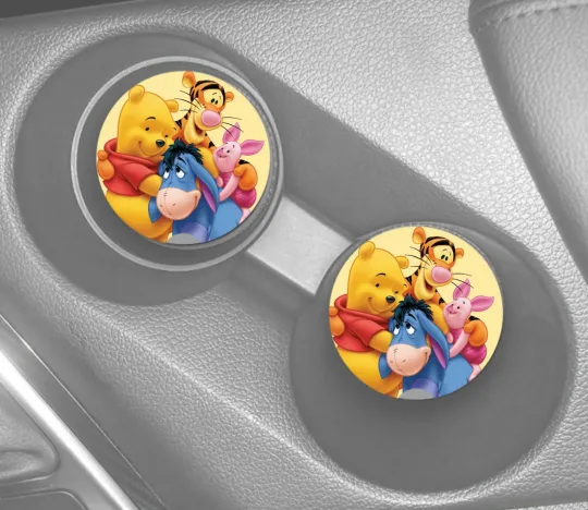 Discover Winnie the Pooh & Friends Disney Inspired Custom Rubber Car Coaster