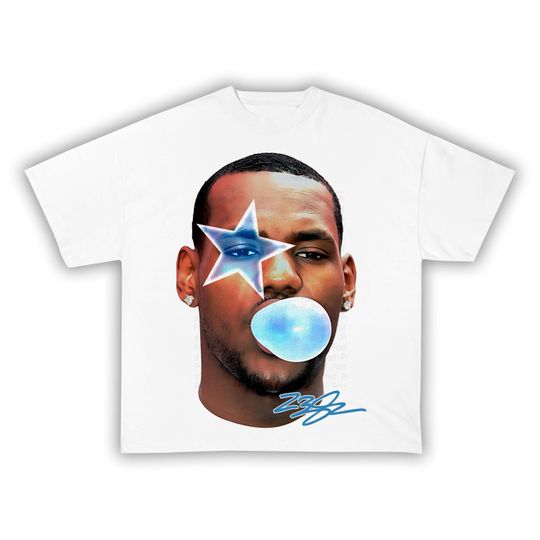 Discover Lebron James Bubble Gum Blue T-Shirt, Y2K Streetwear, Basketball Graphic Tee