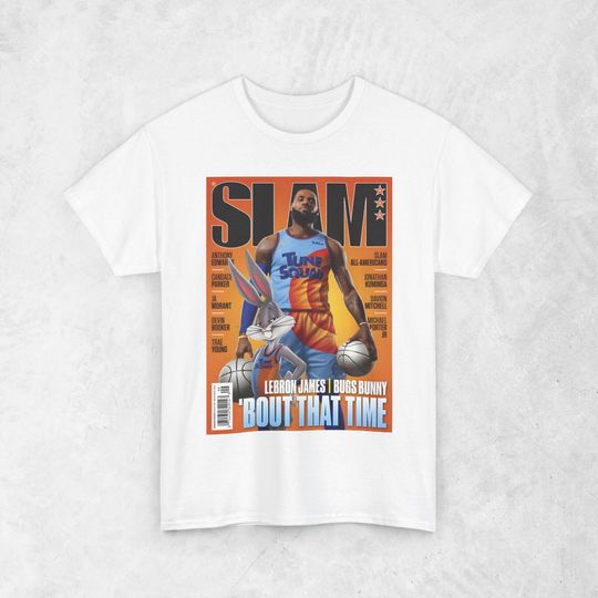 LeBron James "LBJ" Shirt, Space Jam NBA Slam Cover T-Shirt, Unisex Sports Tee, Vintage Retro Basketball Streetwear, Gift For Men, Dad, Guys