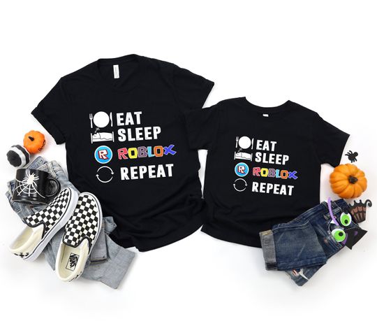 Discover Eat Sleep Roblox Repeat Shirt - Kids Roblox Tee