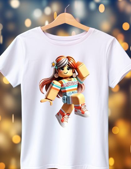 Discover Roblox Avatar Girl - Jump suit and tennis shoes Shirt - Gamer Tee