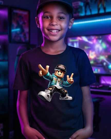 Discover Roblox Gamer T-Shirt Cool Roblox Character Tee, Kids Gaming Shirt