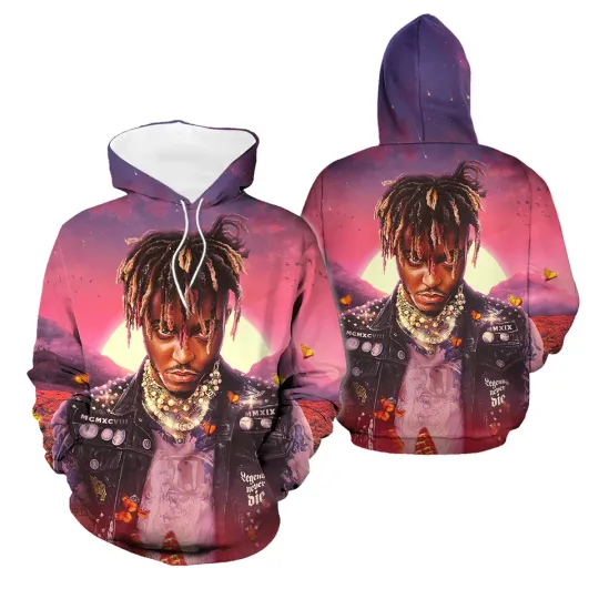 Discover Boys Teenagers Adults 3D Printed Juice WRLD Rapper Music Hoodie