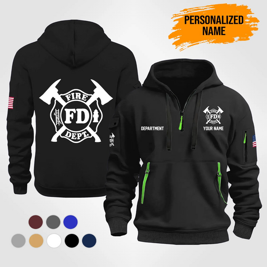 Discover Personalized Name Love Firefighter Quarter Zip Hoodie