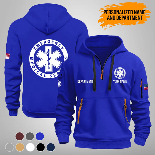 Discover Personalized Name Love EMS Quarter Zip Hoodie