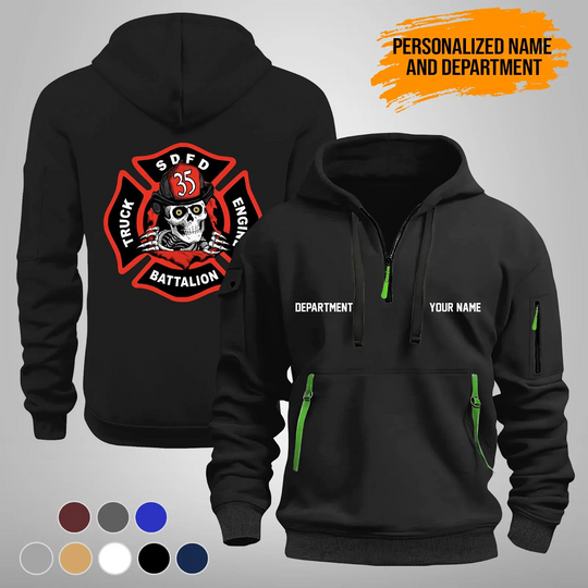 Discover Personalized Name Love Firefighter Quarter Zip Hoodie