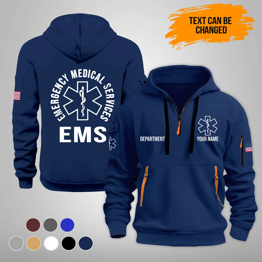 Discover Personalized Name Love EMS Quarter Zip Hoodie