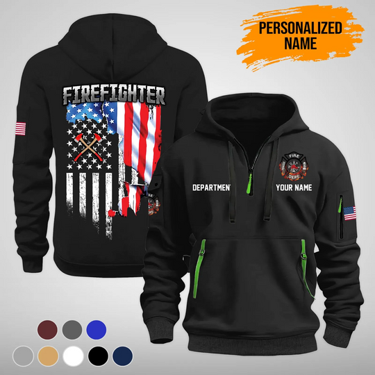 Discover Personalized Name Love Firefighter Quarter Zip Hoodie