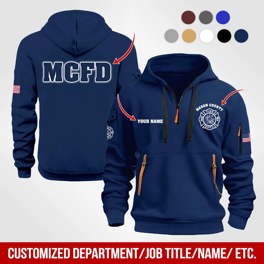 Discover Personalized Name Love Firefighter American Flag Quarter Zip Hoodie
