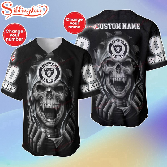 Custom Name And Number football Las Vegas Raiders Halloween Baseball Jersey Shirt Gift For Fans