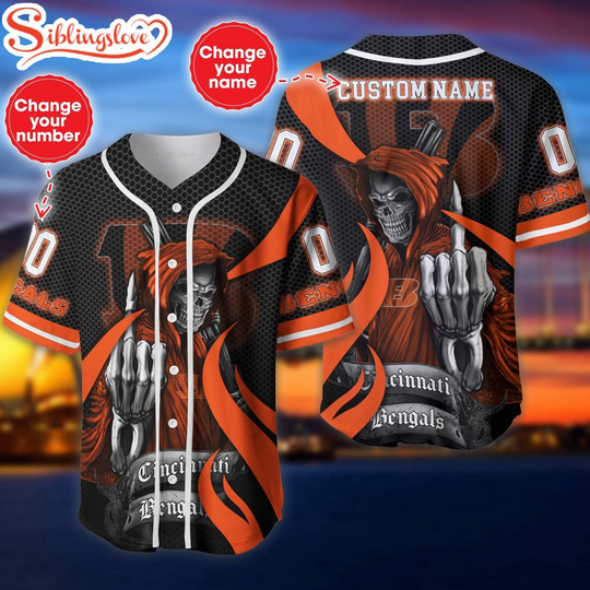 Discover Custom Name And Number Cincinnati Bengals football Football Team Baseball Jersey For Fans