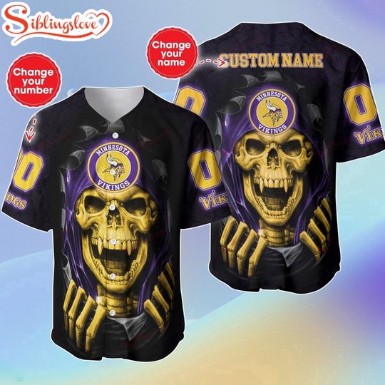 Custom Name And Number football Minnesota Vikings Halloween Baseball Jersey Shirt Gift For Fans