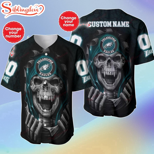 Discover Custom Name And Number football Philadelphia Eagles Halloween Baseball Jersey Shirt Gift For Fans