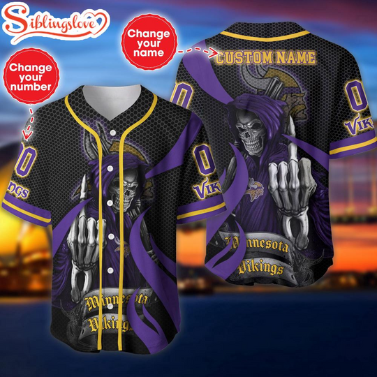 Custom Name And Number Minnesota Vikings football Football Team Baseball Jersey For Fans