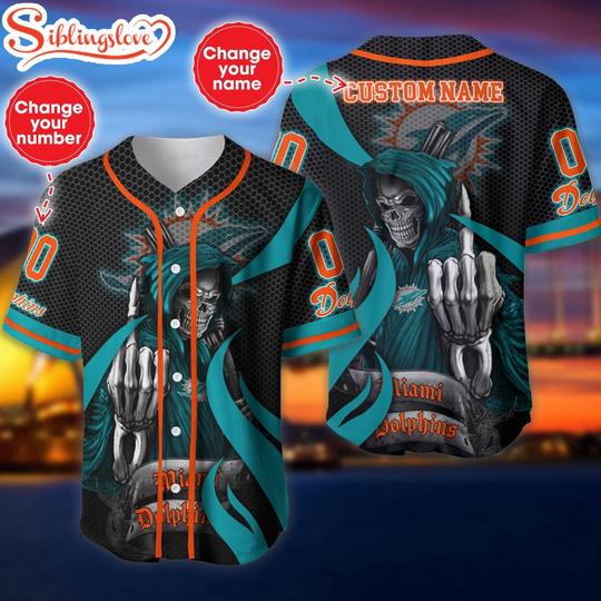 Custom Name And Number Miami Dolphins football Football Team Baseball Jersey For Fans