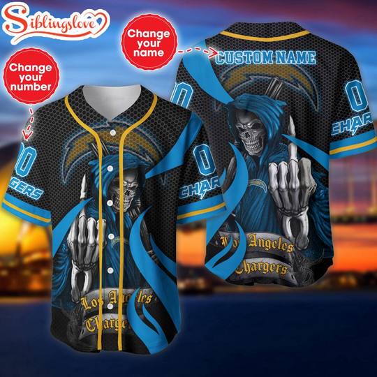 Discover Custom Name And Number Los Angeles Chargers football Football Team Baseball Jersey For Fans