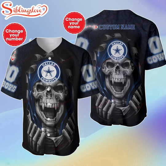 Custom Name And Number football Dallas Cowboys Halloween Baseball Jersey Shirt Gift For Fans