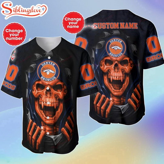 Custom Name And Number football Denver Broncos Halloween Baseball Jersey Shirt Gift For Fans
