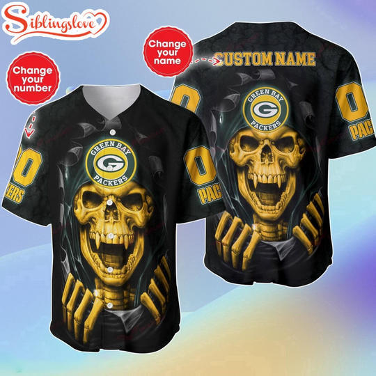 Custom Name And Number football Green Bay Packers Halloween Baseball Jersey Shirt Gift For Fans