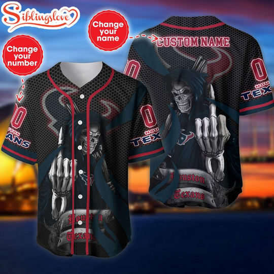Discover Custom Name And Number Houston Texans football Football Team Baseball Jersey For Fans