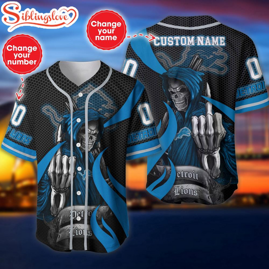 Custom Name And Number Detroit Lions football Football Team Baseball Jersey For Fans